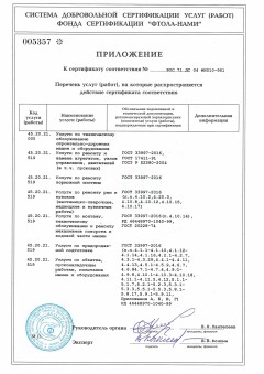 Приложение 005357 к сертификату ФН010-951 — ремонт спецтехники