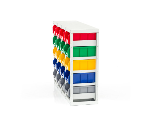 Стеллаж с направляющими Стелла-техник V3-20 стационарный, односторонний, 20 ячеек с ящиками