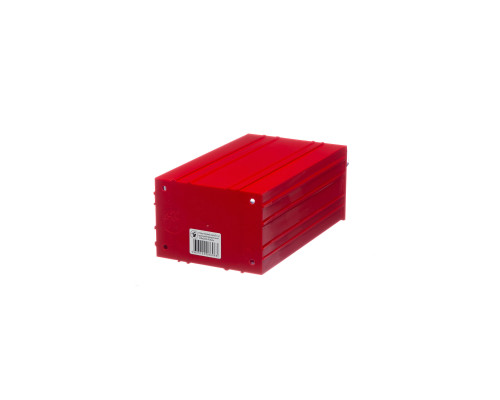Пластиковый короб Стелла-техник С-2-красный-прозрачный 140х250х100мм