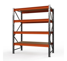 Стеллаж металлический Оптима, 2500x2500x785 мм. Ярусы: 4 шт. фанера