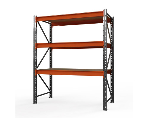Стеллаж металлический Оптима, 3500x2500x785 мм. Ярусы: 3 шт. фанера