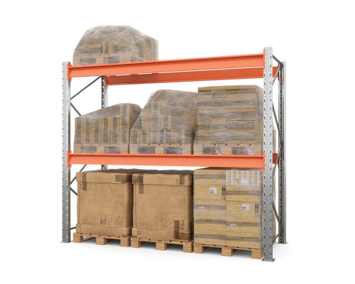 Стеллаж металлический паллетный (2500х2700х1100 мм), 2 яруса