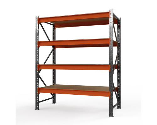 Стеллаж металлический Оптима, 3500x2500x785 мм. Ярусы: 4 шт. фанера
