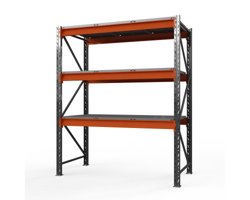 Стеллаж металлический Оптима, 2000x2500x600 мм. Ярусы: 3 шт. метал.