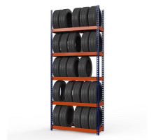 Стеллаж металлический Профи-Т для шин 3000x1540x500 мм. Ярусы:   5 шт.
