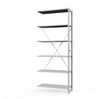 Секция приставная стеллажа металлического ТСУ Универсал, 3000x1060x800 мм. Полки: метал. усил. 6 шт.