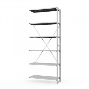 Секция приставная стеллажа металлического ТСУ Универсал, 3000x760x400 мм. Полки: метал. перф.  6 шт.