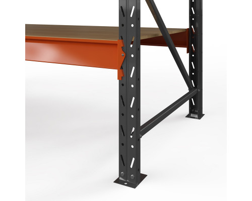 Стеллаж металлический Оптима, 2500x1530x785 мм. Ярусы: 5 шт. фанера