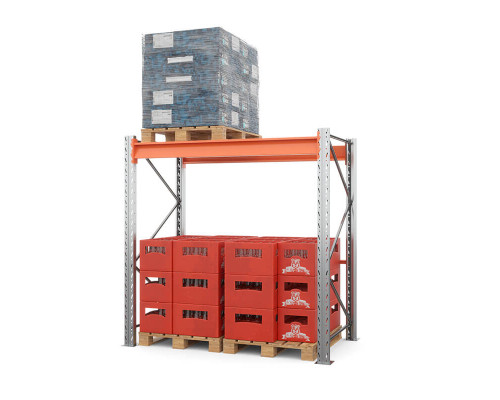 Стеллаж металлический паллетный (2000х1800х1100 мм), 1 ярус