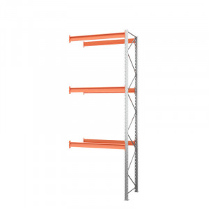 Секция приставная стеллажа металлического паллетного (5000х1800х1100 мм), 3 яруса