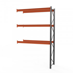 Секция приставная стеллажа металлического паллетного (4500х2700х1100 мм), 3 яруса