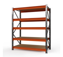 Стеллаж металлический Оптима, 3500x1530x785 мм. Ярусы: 5 шт. фанера