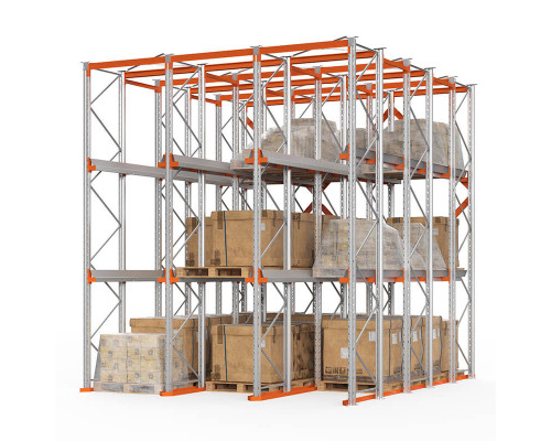 Стеллаж набивной паллетный (5000х4540х4000 мм), 3 линии, 3 яруса