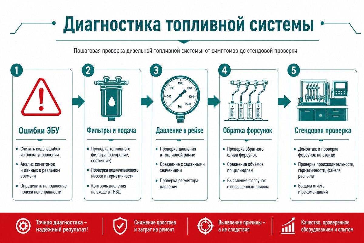 Порядок диагностики ТНВД и форсунок перед стендовой проверкой